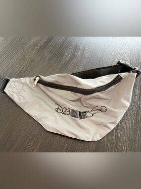 Disney Gray D23 Men's Sling Belt Bag with Black Strap